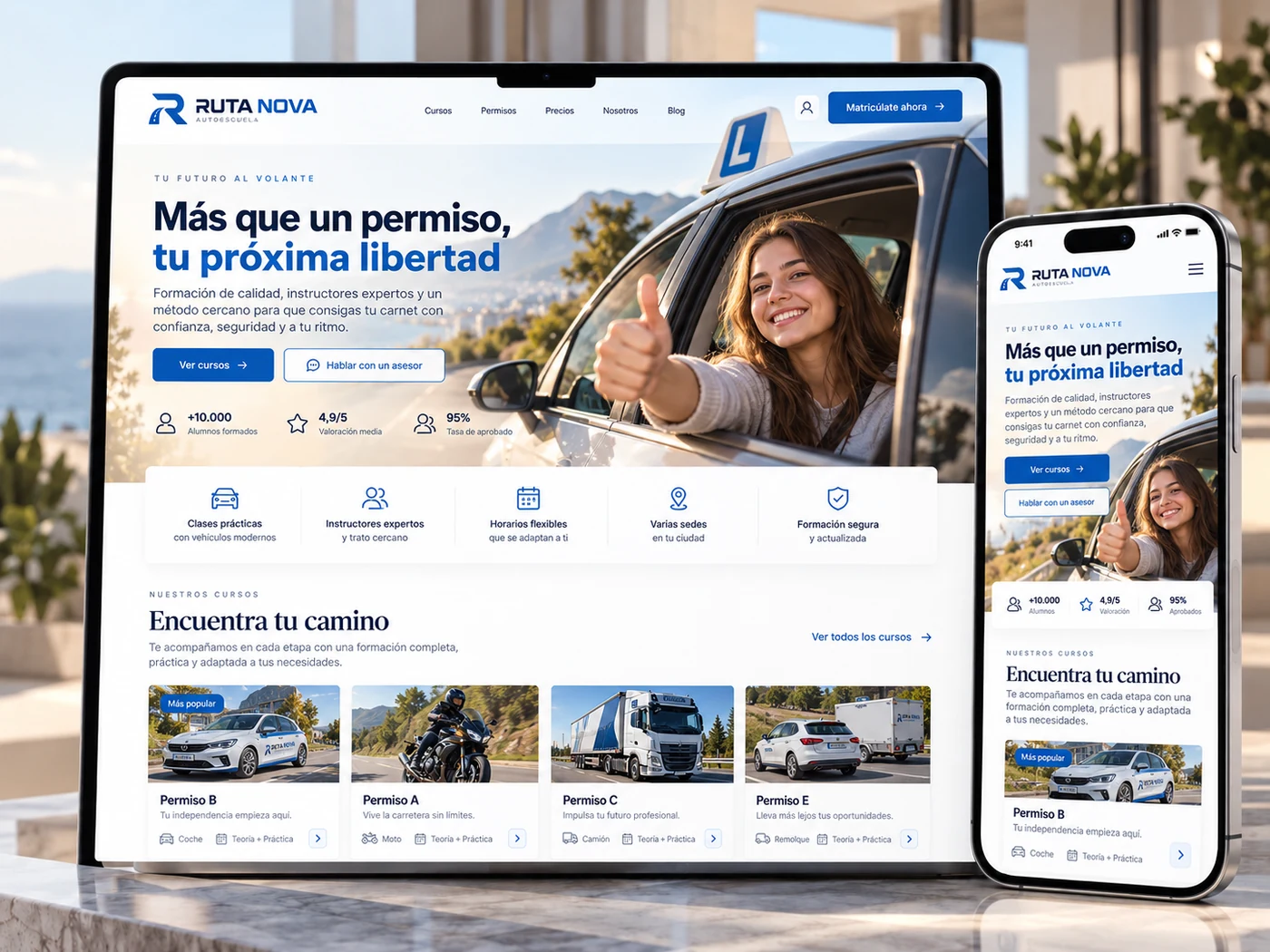 Ejemplo de página web para autoescuela