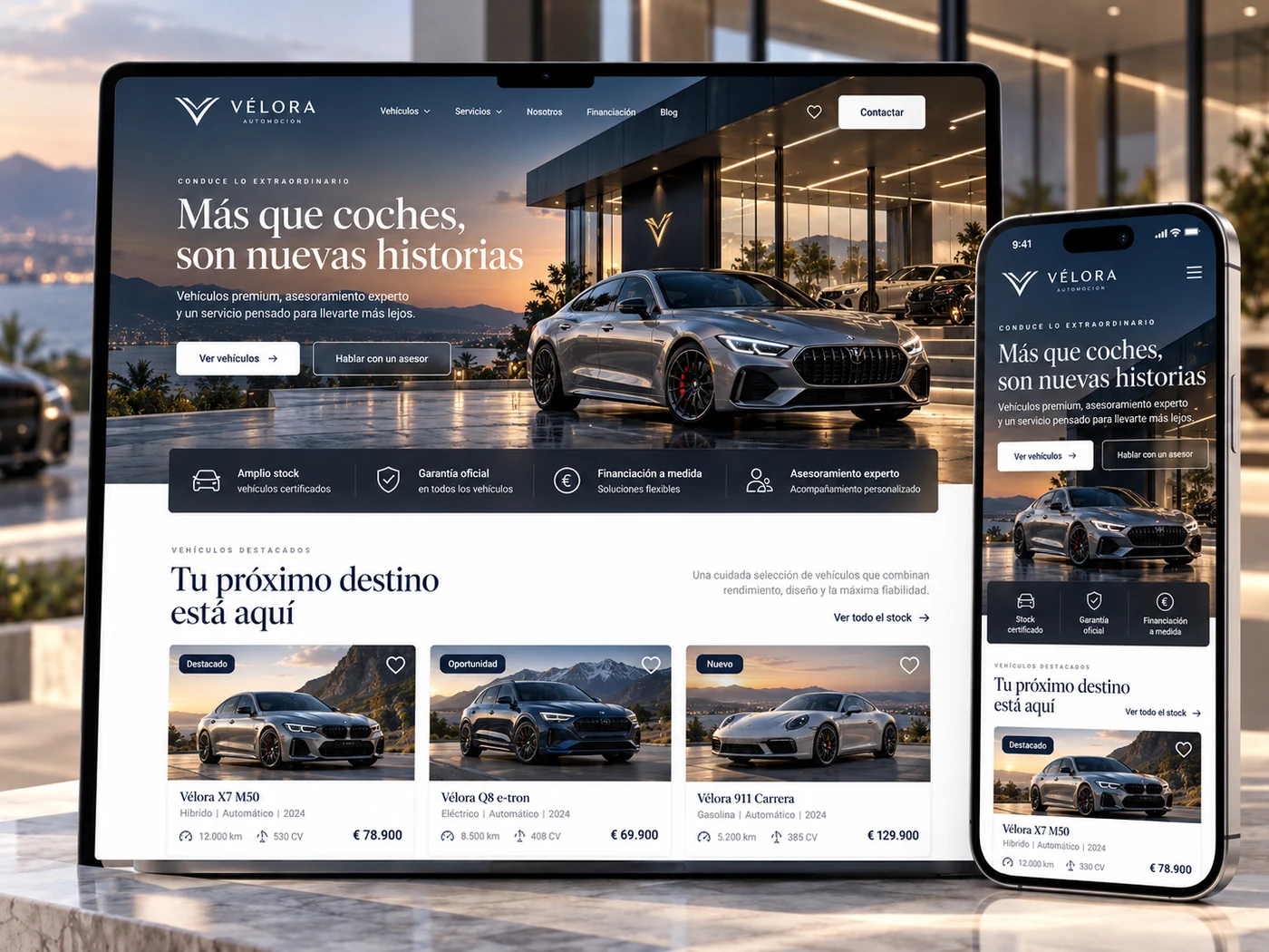 Ejemplo de una muestra de página web profesional